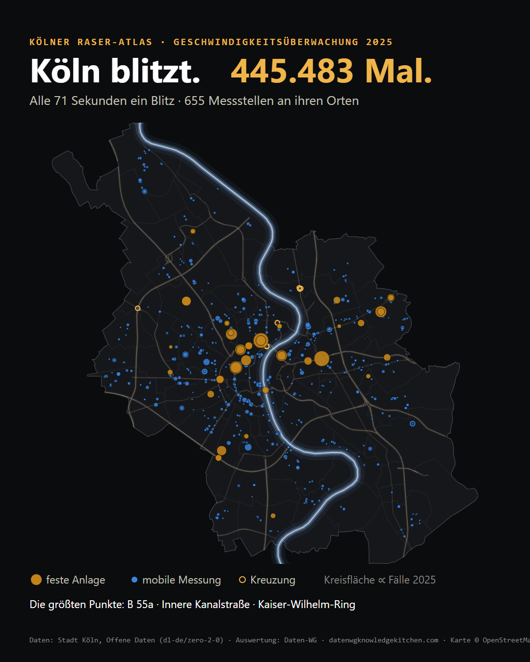 Alle Messstellen auf der Nachtkarte